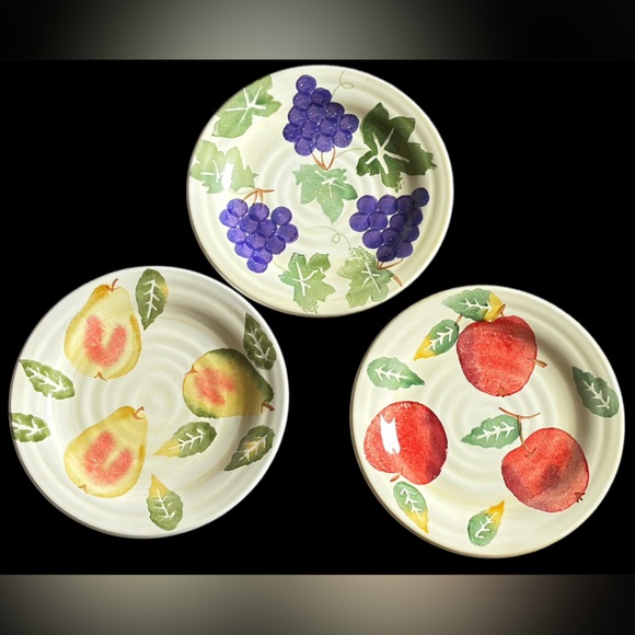 Culinary Arts Studio Collection Fruit Design Ceramic Plate Set - Picture 1 of 11